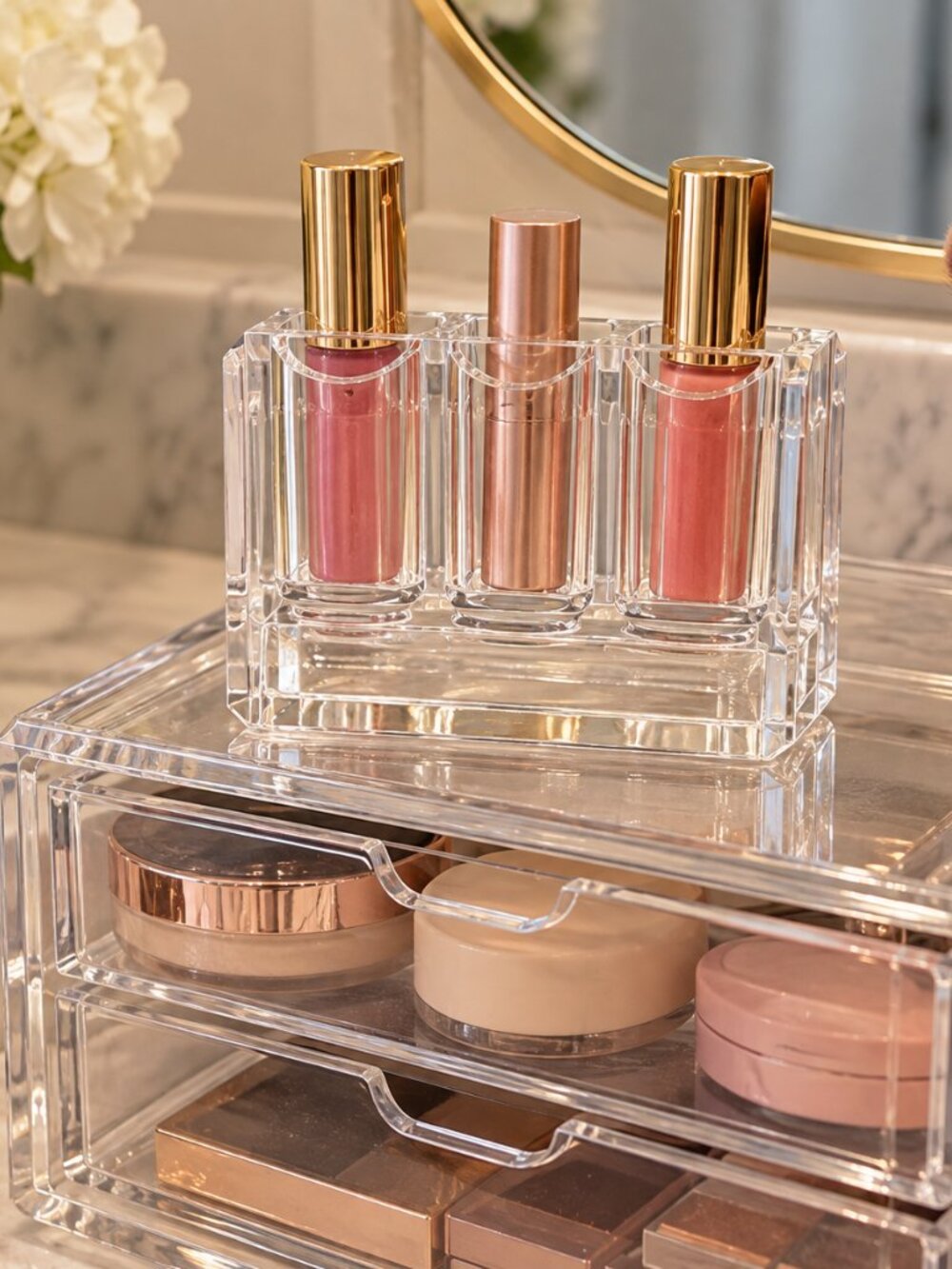 The Container Store Clear Acrylic Makeup Organizer
